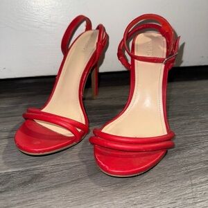 Elegant Red Strappy Heels
